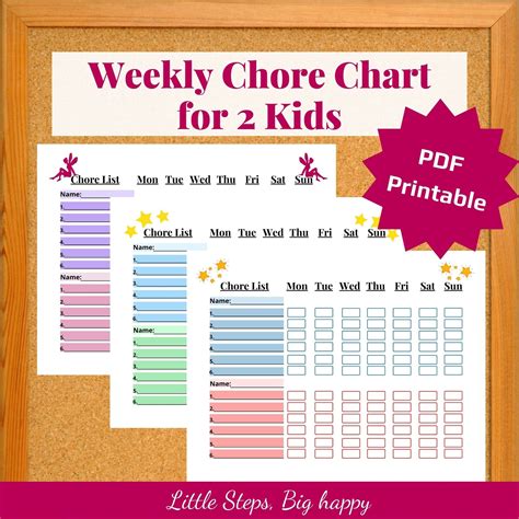 Editable Chore Charts For Multiple Children Editable Chore Chart Two