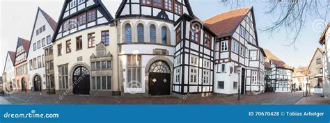 Historic Buildings In Minden Germany High Definition Panorama Editorial