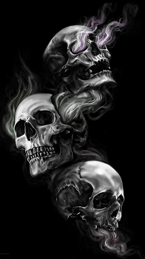Skulls White Smoke Black Background Hd Phone Wallpaper Peakpx