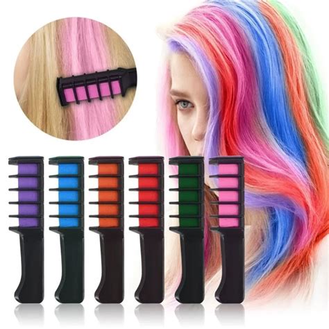 6 Colors Mini Chalks For Hair Professional Crayons For Hair Multicolor