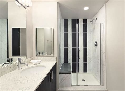Enjoy the feeling of soothing water raining down from the round shower head, or opt for a different way to get clean by using the tubular hand. Our private bathrooms offer in-shower seating, shower ...