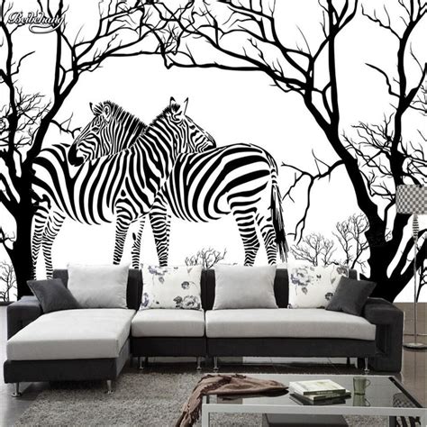 Beibehang Custom Photo Wallpaper Stereo Large Murals Black White Zebra
