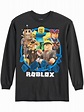 Roblox - Boys Black Roblox Geometric Character Long Sleeve T-Shirt Tee ...