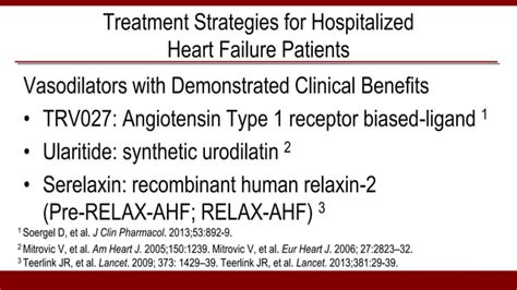 Serelaxin In Acute Heart Failure