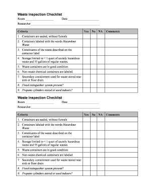 Waste Inspection Checklist 2020 2023 Fill And Sign Printable Template