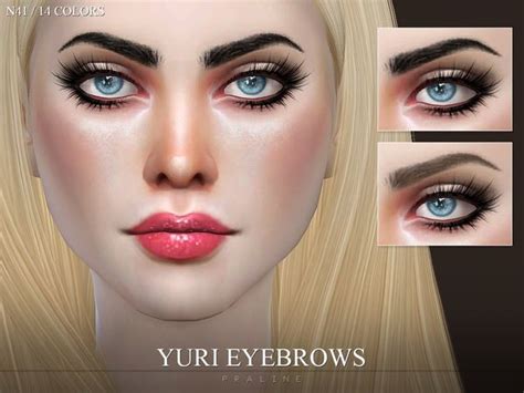 Pralinesims Yuri Eyebrows N41 Eyebrows Hair Setting Sims