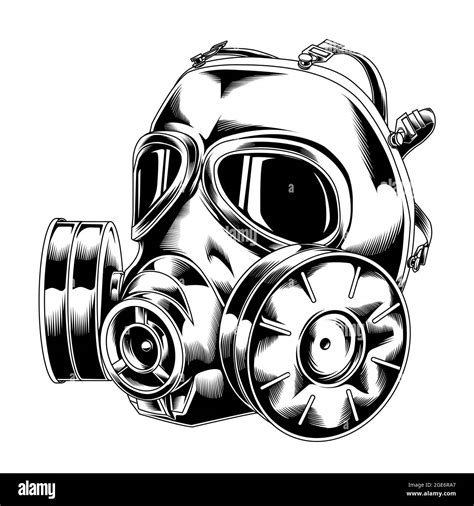Design Vector Black And White Gas Mask Stock Vector Image And Art Alamy
