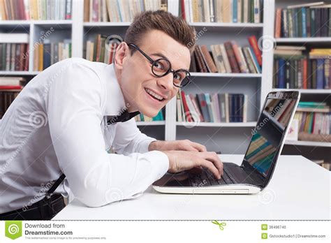 Computer Geek Stock Photo Image Of Laptop Happiness