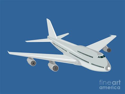 Jumbo Jet Plane Retro Digital Art By Aloysius Patrimonio Pixels