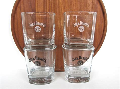 Set Of 2 Black Vintage Jack Daniels Whiskey Glasses Square Etsy Whiskey Glasses Whiskey