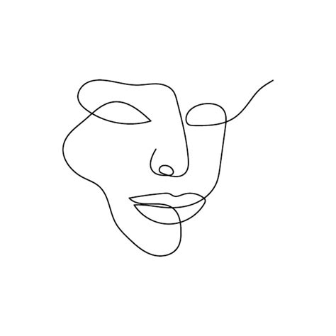 desenho de linhas contínuas de traços faciais uma linha artística da força da silhueta feminina