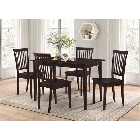 Dining Room Craftsman 5 Piece Round Dining Sets With Uph Side Chairs