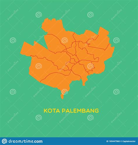 Map Of Kota Palembang Vector Illustration Decorative Design Stock Vector Illustration Of Maps