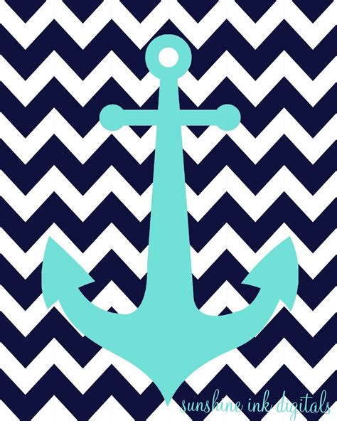 Anchor Wallpaper Nautical Prints Chevron