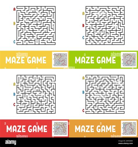 A Set Of Mazes Game For Kids Puzzle For Children Maze Conundrum