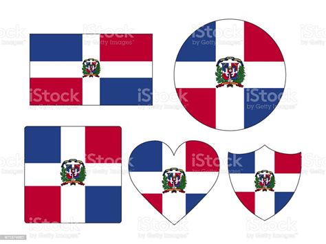 Dominican Republic Flags Set Stock Illustration Download Image Now Design Dominican