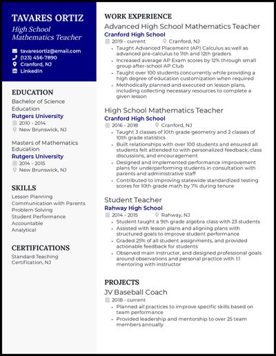 11 Teacher Resume Examples That Worked In 2022