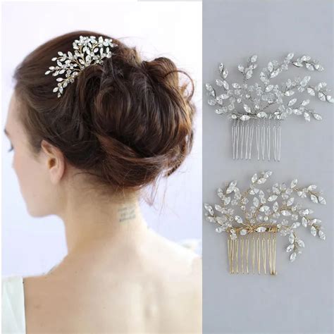 jonnafe stunning crystal wedding hair comb accessories gold silver bridal headpiece handmade