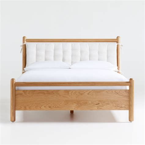 This reading pillow is made of memory foam that is designed to be comfortable and breathable. Solano Wood Bed with Headboard Cushion | Crate and Barrel ...