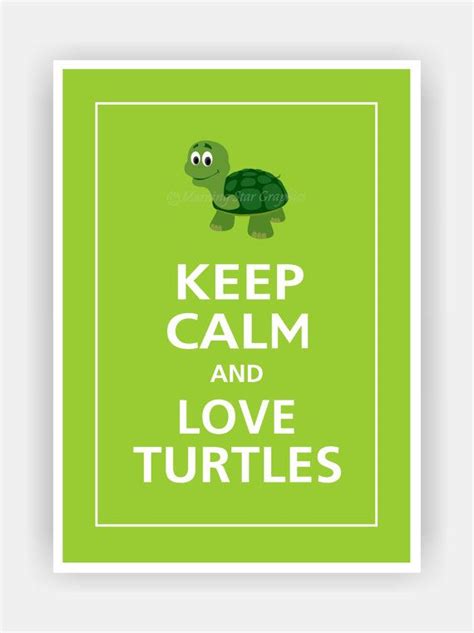 Keep Calm And Love Turtles Print 5x7 Sour Apple By