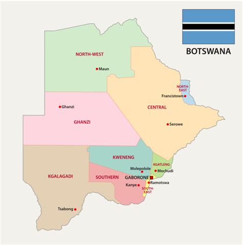 Detailed Political And Administrative Map Of Botswana Vrogue Co