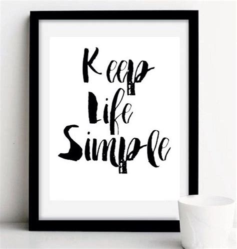 Quote Typography Keep Life Simple Inspirational Poster Art Digital