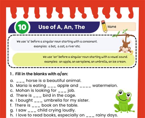 Teaching A And An Worksheets Worksheets For Kindergarten