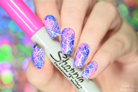 Simply Nailogical Sharpie Watercolour Nail Art With Vinyl Patterns
