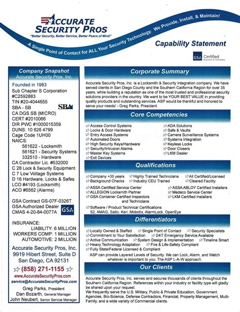 Free Capability Statement Template