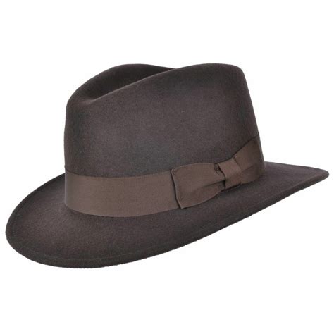 Gents Crushable Indiana 100wool Felt Fedora Trilby Hat With Etsy Uk