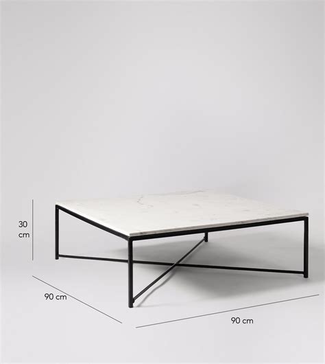 Kir Contemporary Style Square Coffee Table In Black Steel And White