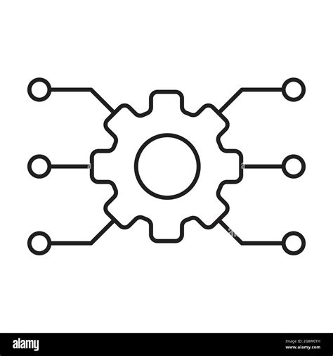 Automated System Line Icon Vector For Graphic Design Logo Web Site