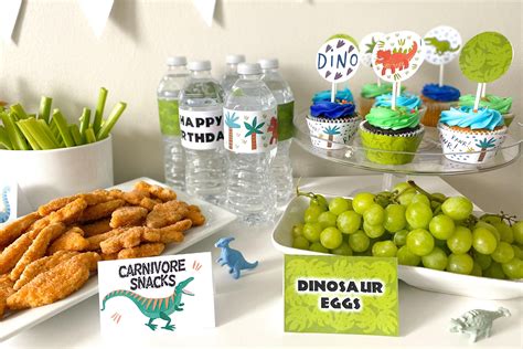 Dinosaur Birthday Party Food Ideas Dinosaur Themed Party Printables Din Dinosaur Birthday
