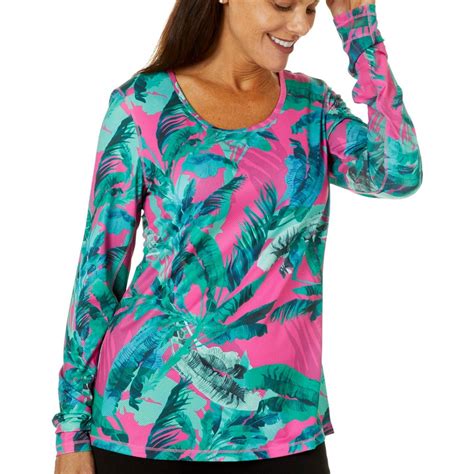 Reel Legends Reel Legends Womens Escapade Graphic Palms Long Sleeve