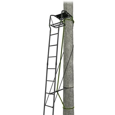Realtree 15 Basic Single Man Ladderstand With Grip Jaw System Hunting Tree Stand