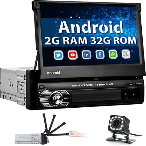 Hikity Autoradio 1 Din Android Gps 2g32g 7 Pollici Manual Flip Out Touchscreen Stereo 1 Din