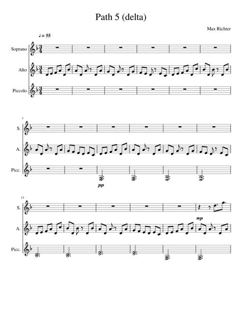 Path 5 delta - Max Richter sheet music for Voice, Piccolo download free