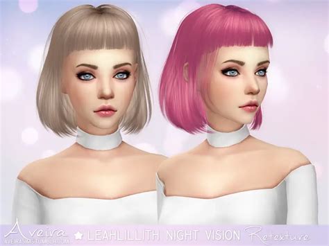 Sims 4 Hairs Aveira Sims 4 Leahlillith`s Night Vision Hair Retextured
