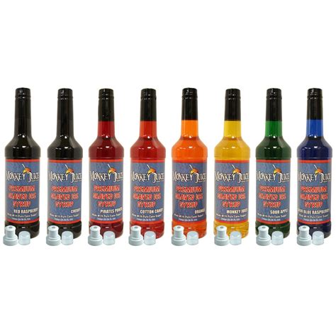 8 Bottles Of Premium Snow Cone Syrup Made With Pure Cane Etsy
