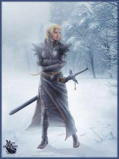 Snow Elf Needs Whiter Armor Fantasy Female Warrior