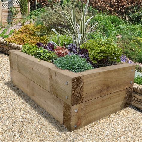 Gardener's supply offers a wide range of raised beds, from aluminum corner kits for which you supply your own lumber, to complete raised bed kits in cedar, composite wood, recycled plastic and galvanized steel. Sleeper Garden Raised Bed from Mr Fothergill's Seeds and Plants