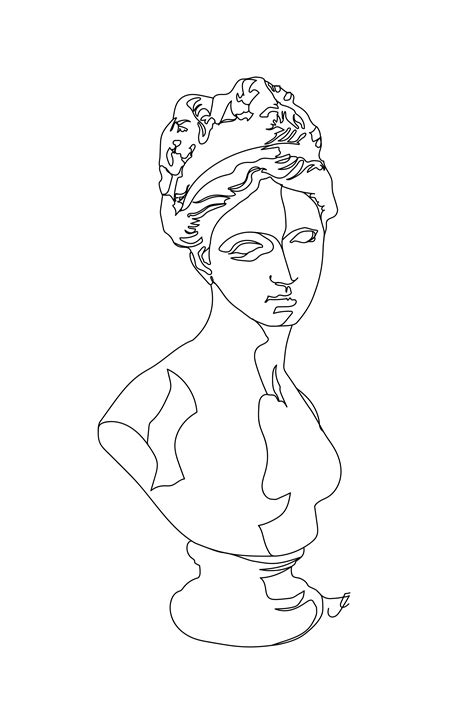 Venus Bust Roman Statue One Line Drawing By Jordan Eastwood In 2021