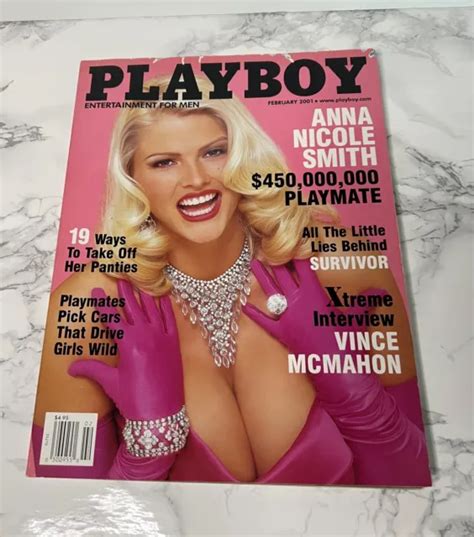Playboy Magazine With Anna Nicole Smith Cover February Vince Mcmahon Picclick
