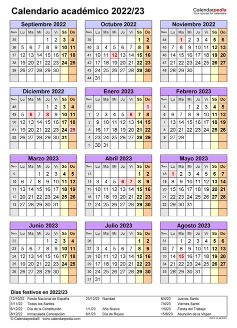 Calendario 2022 Y 2023 En Word Excel Y Pdf Calendarpedia Aria Art