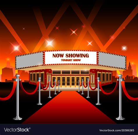 Hollywood Movie Red Carpet Theater Royalty Free Vector Image
