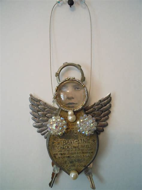 Original Mixed Media Altered Art Angel Art Angel Painting
