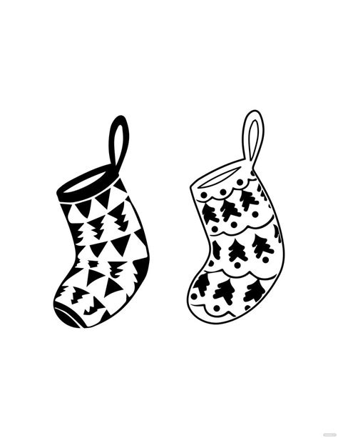Santa Socks Clipart Black