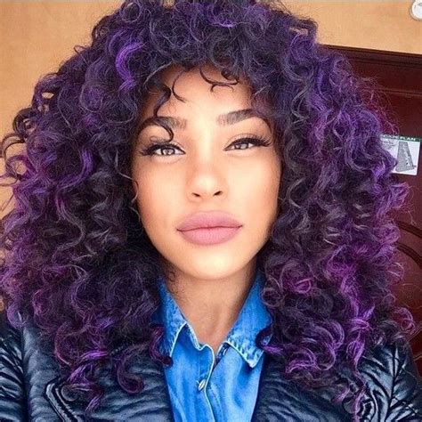 Ios Camera Image Dyed Curly Hair Hair Color Streaks Purple Hair