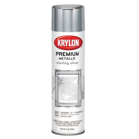 Krylon Premium Metallic Coating Spray Paint 8 Oz Sterling Silver