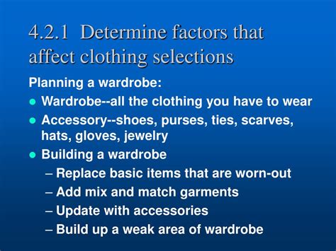 Ppt Facs Unit 4 Clothing And Textiles Powerpoint Presentation Id